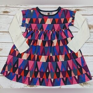 Tea Collection long sleeve cotton Geometric print dress size 8